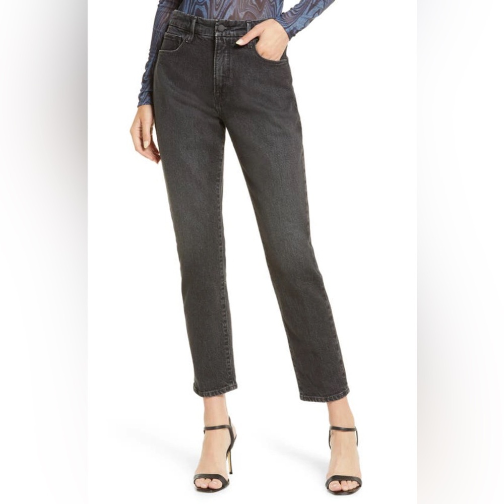 Good American Black Straight Leg Jeans
